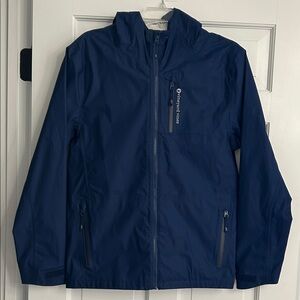 Vineyard VInes Performance Hooded Rain Jacket Navy Blue